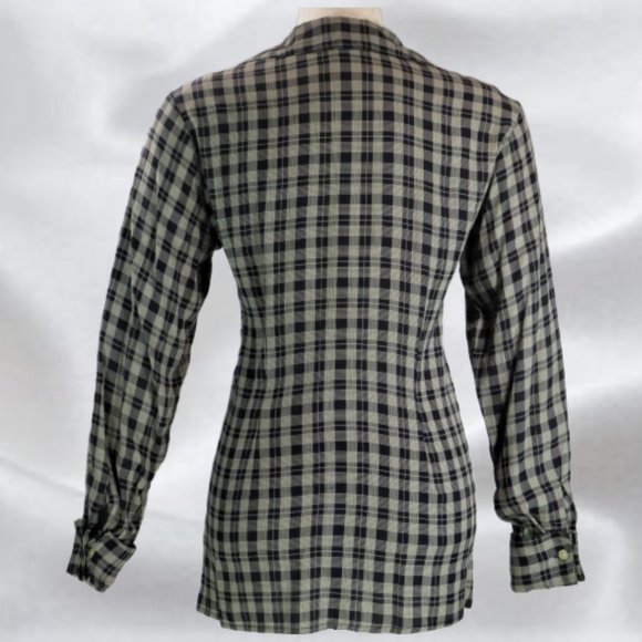 Tristan & Iseut Blue Checked Shirt in Size Small - Picture 2 of 5
